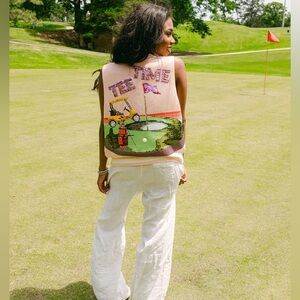 Queen of sparkles Golf-Themed Pink Sweater Vest